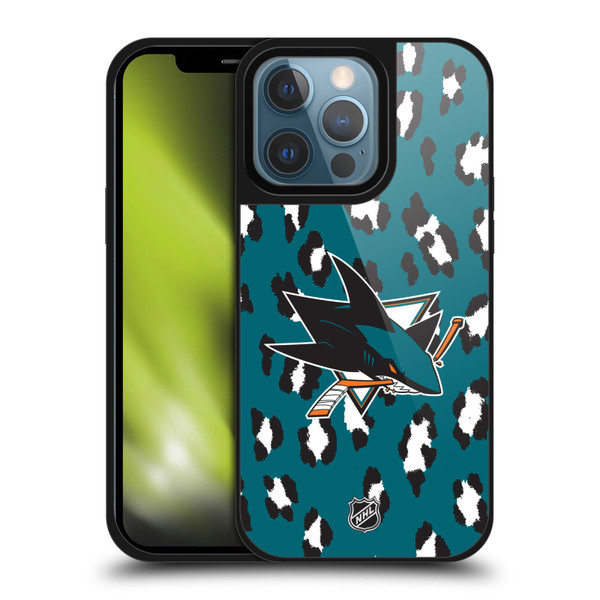 NHL San Jose Sharks Leopard Pattern Gel Armour Case For Apple iPhone 13 Pro