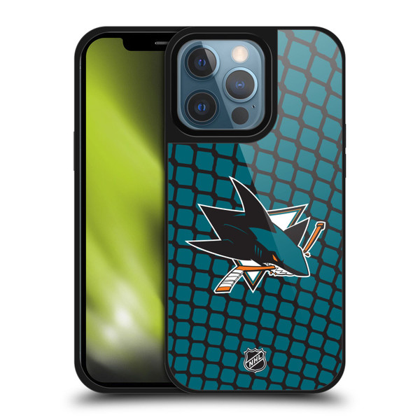 NHL San Jose Sharks Net Pattern Gel Armour Case For Apple iPhone 13 Pro