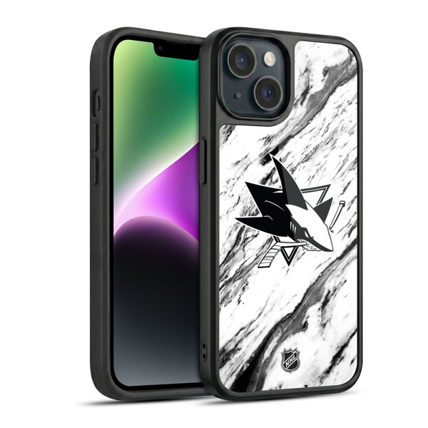 NHL San Jose Sharks Marble Gel Armour Case For Apple iPhone 14