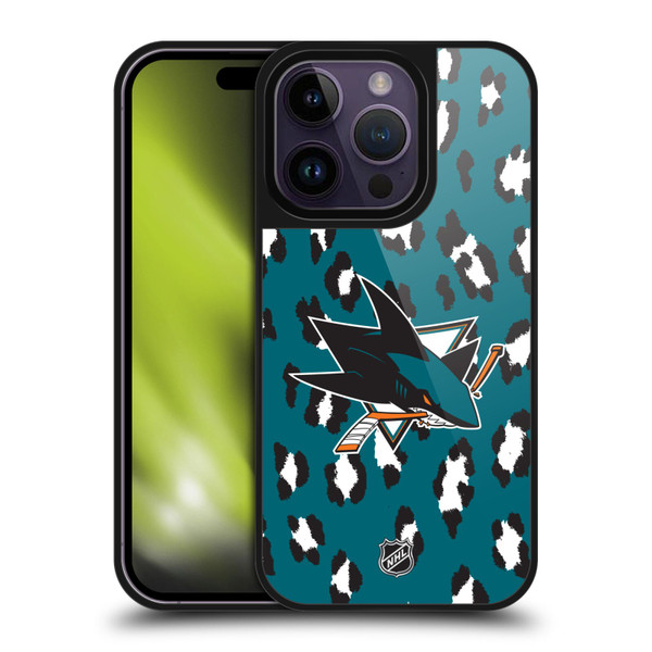 NHL San Jose Sharks Leopard Pattern Gel Armour Case For Apple iPhone 14 Pro
