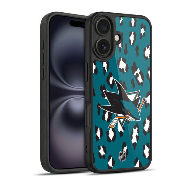 NHL San Jose Sharks Leopard Pattern Gel Armour Case For Apple iPhone 16