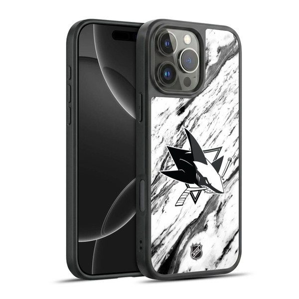 NHL San Jose Sharks Marble Gel Armour Case For Apple iPhone 16 Pro Max