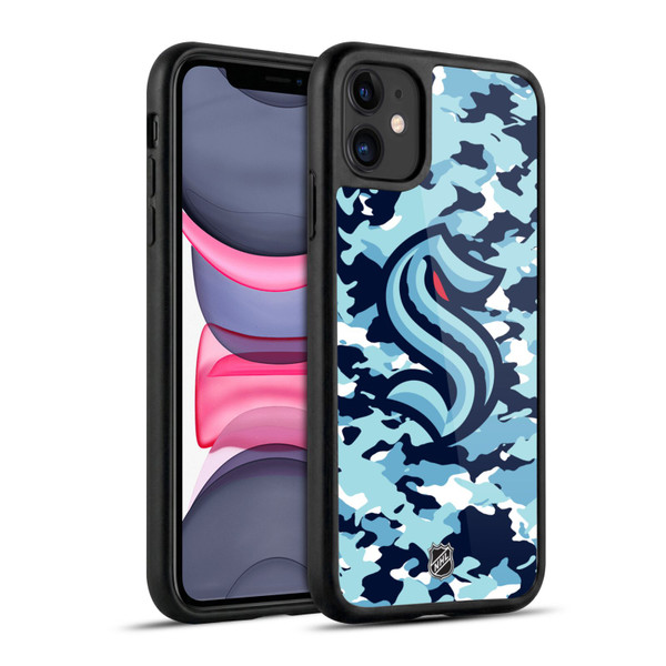 NHL Seattle Kraken Camouflage Gel Armour Case For Apple iPhone 11