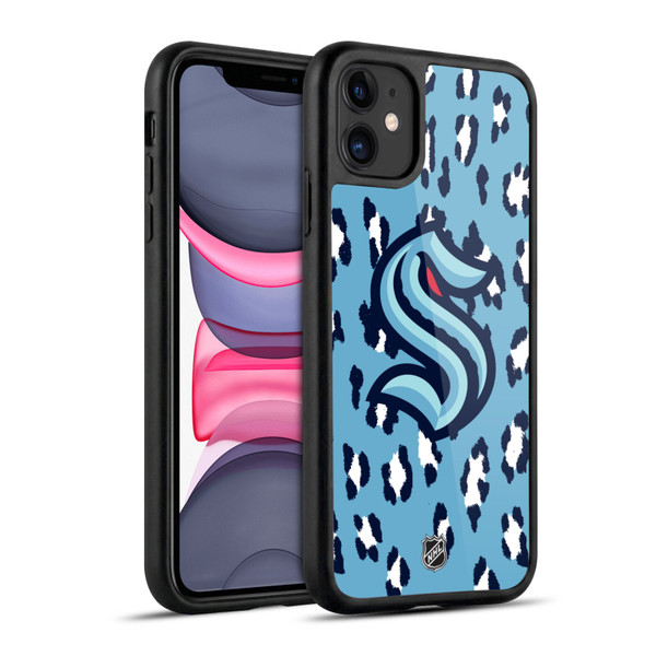 NHL Seattle Kraken Leopard Pattern Gel Armour Case For Apple iPhone 11