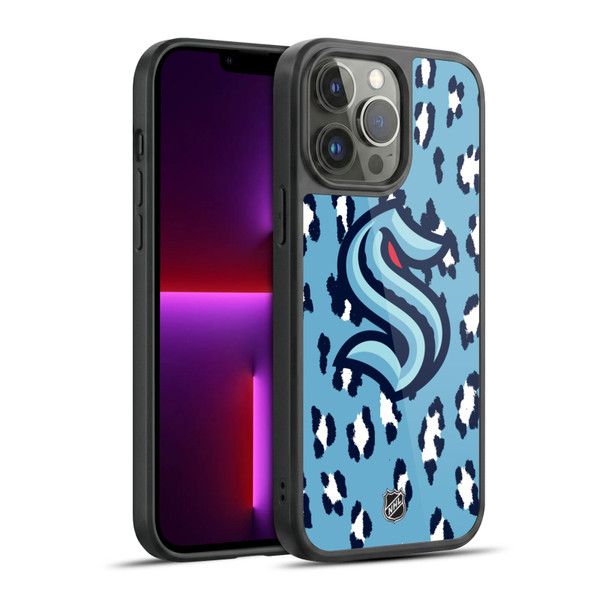 NHL Seattle Kraken Leopard Pattern Gel Armour Case For Apple iPhone 13 Pro Max