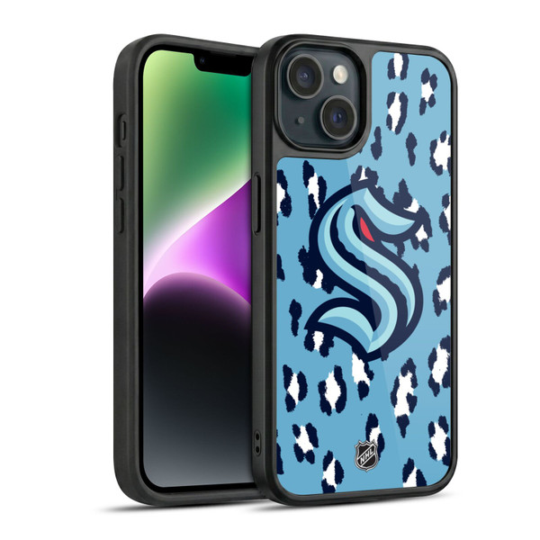 NHL Seattle Kraken Leopard Pattern Gel Armour Case For Apple iPhone 14