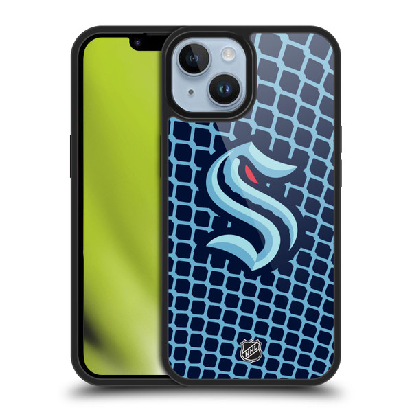 NHL Seattle Kraken Net Pattern Gel Armour Case For Apple iPhone 14 NHL Seattle Kraken Net Pattern Gel Armour Case For Apple iPhone 14