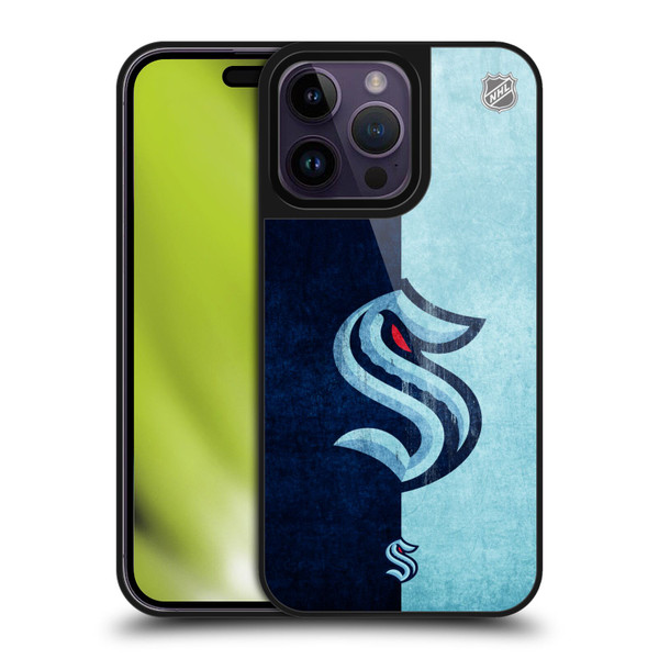 NHL Seattle Kraken Half Distressed Gel Armour Case For Apple iPhone 14 Pro Max