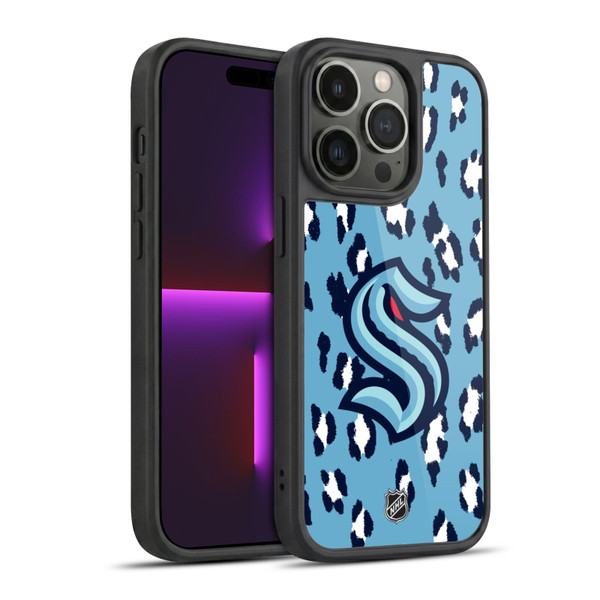 NHL Seattle Kraken Leopard Pattern Gel Armour Case For Apple iPhone 14 Pro