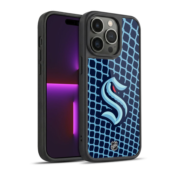 NHL Seattle Kraken Net Pattern Gel Armour Case For Apple iPhone 14 Pro