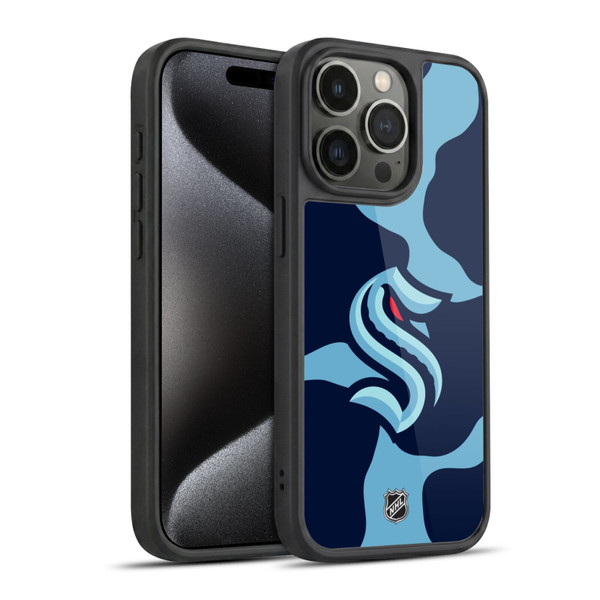 NHL Seattle Kraken Cow Pattern Gel Armour Case For Apple iPhone 15 Pro
