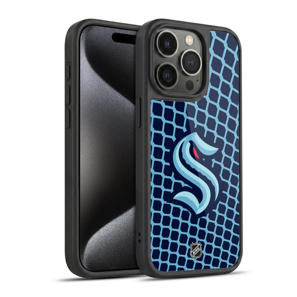 NHL Seattle Kraken Net Pattern Gel Armour Case For Apple iPhone 15 Pro