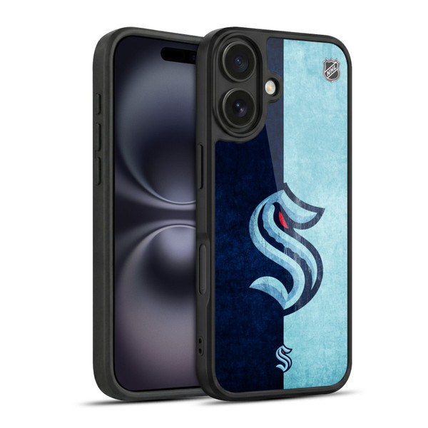 NHL Seattle Kraken Half Distressed Gel Armour Case For Apple iPhone 16