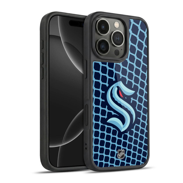 NHL Seattle Kraken Net Pattern Gel Armour Case For Apple iPhone 16 Pro