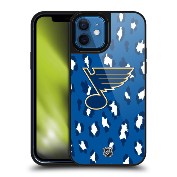 NHL St Louis Blues Leopard Pattern Gel Armour Case For Apple iPhone 12 / iPhone 12 Pro