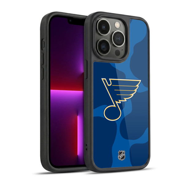 NHL St Louis Blues Cow Pattern Gel Armour Case For Apple iPhone 13 Pro