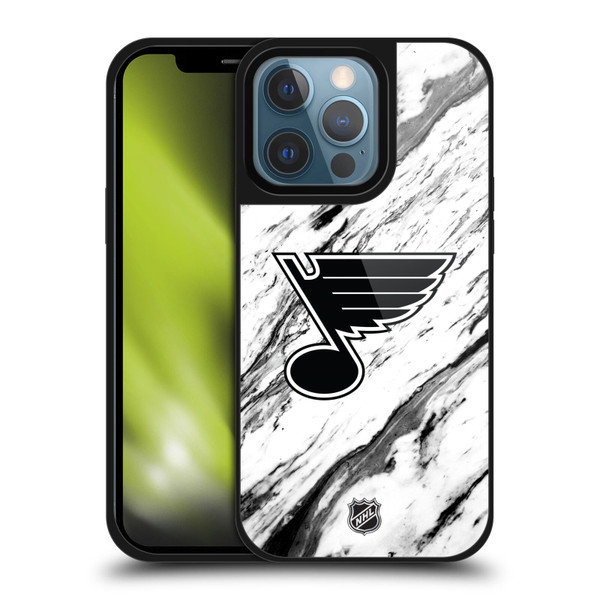 NHL St Louis Blues Marble Gel Armour Case For Apple iPhone 13 Pro