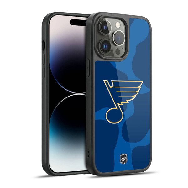 NHL St Louis Blues Cow Pattern Gel Armour Case For Apple iPhone 14 Pro Max
