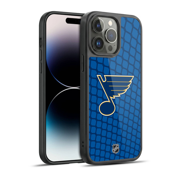 NHL St Louis Blues Net Pattern Gel Armour Case For Apple iPhone 14 Pro Max