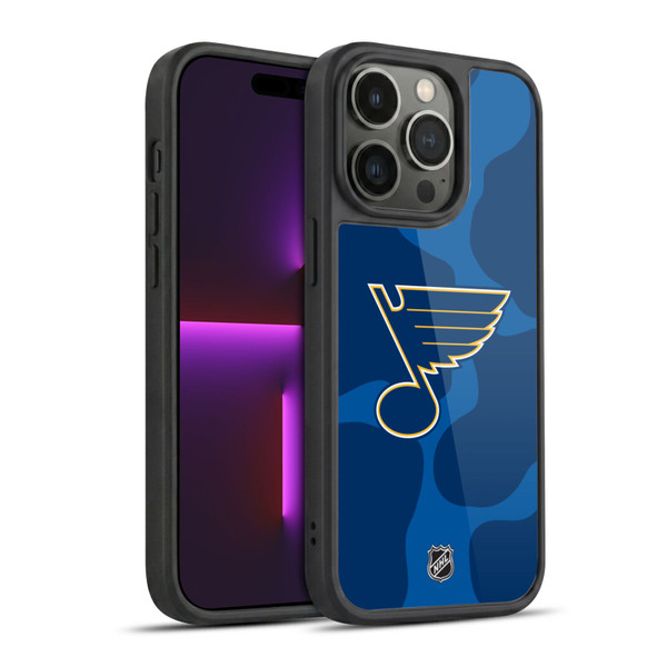 NHL St Louis Blues Cow Pattern Gel Armour Case For Apple iPhone 14 Pro