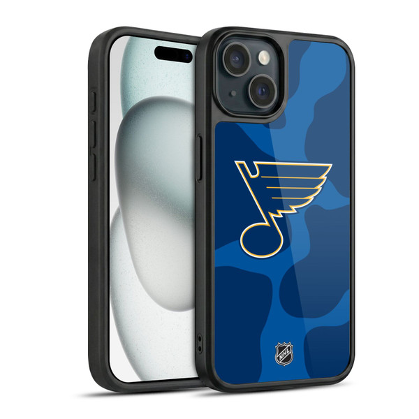 NHL St Louis Blues Cow Pattern Gel Armour Case For Apple iPhone 15