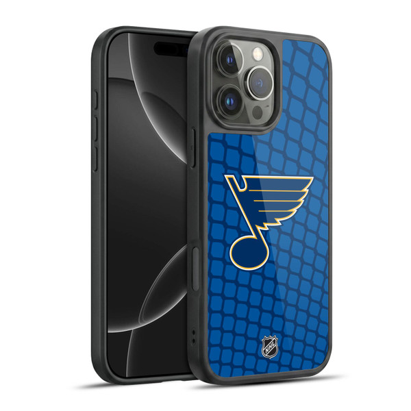 NHL St Louis Blues Net Pattern Gel Armour Case For Apple iPhone 16 Pro Max