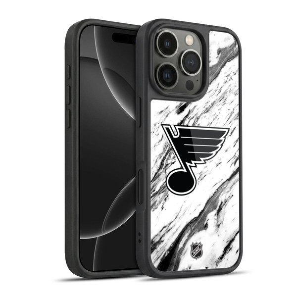 NHL St Louis Blues Marble Gel Armour Case For Apple iPhone 16 Pro