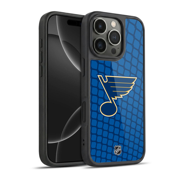 NHL St Louis Blues Net Pattern Gel Armour Case For Apple iPhone 16 Pro