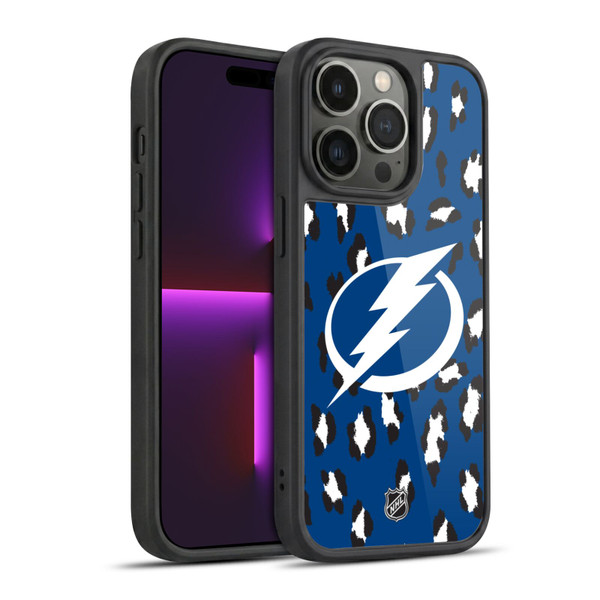 NHL Tampa Bay Lightning Leopard Pattern Gel Armour Case For Apple iPhone 14 Pro