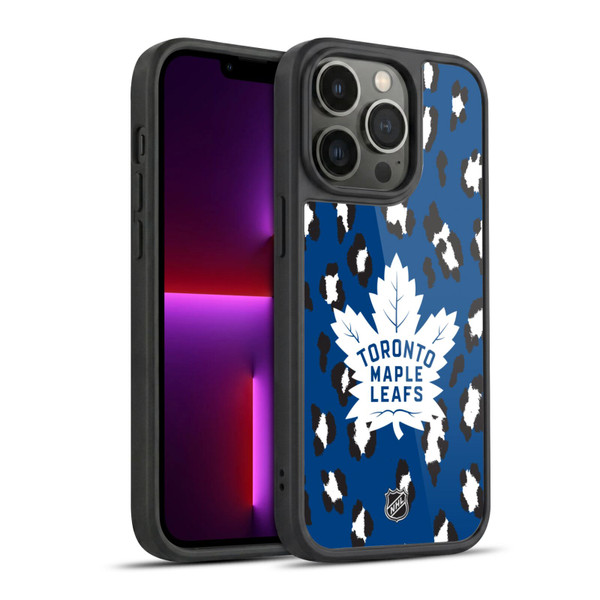 NHL Toronto Maple Leafs Leopard Pattern Gel Armour Case For Apple iPhone 13 Pro