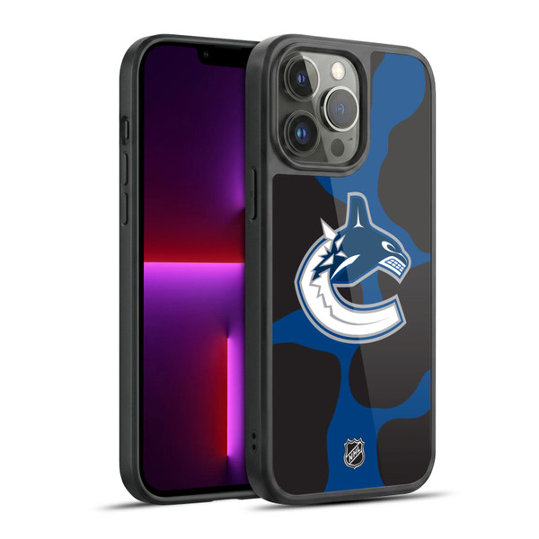 NHL Vancouver Canucks Cow Pattern Gel Armour Case For Apple iPhone 13 Pro Max