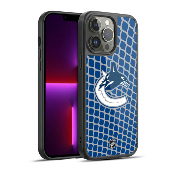 NHL Vancouver Canucks Net Pattern Gel Armour Case For Apple iPhone 13 Pro Max