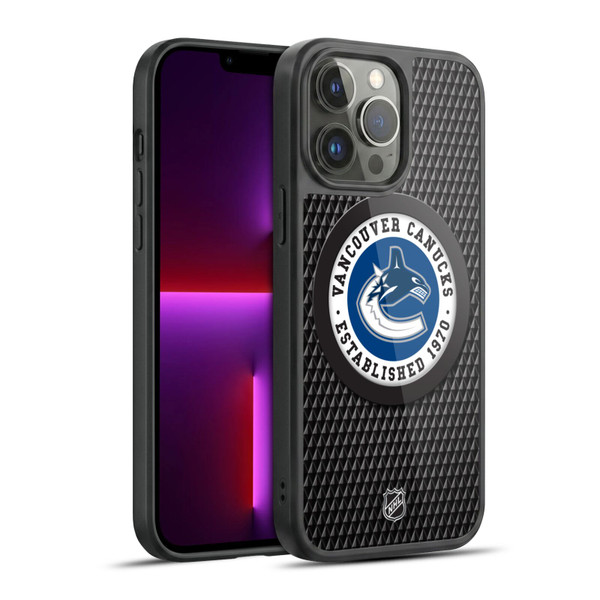 NHL Vancouver Canucks Puck Texture Gel Armour Case For Apple iPhone 13 Pro Max