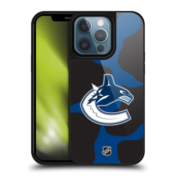 NHL Vancouver Canucks Cow Pattern Gel Armour Case For Apple iPhone 13 Pro