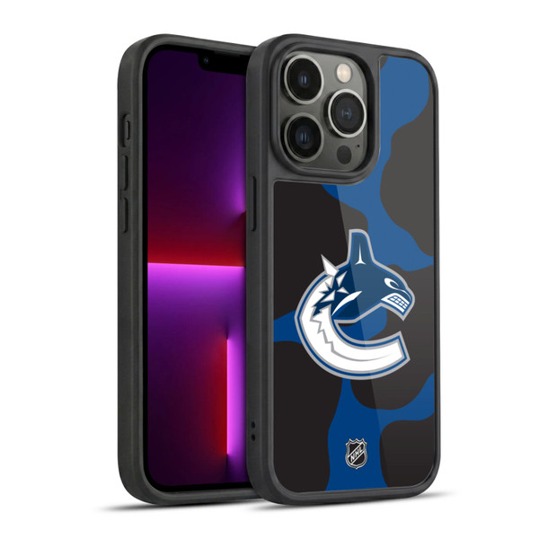 NHL Vancouver Canucks Cow Pattern Gel Armour Case For Apple iPhone 13 Pro
