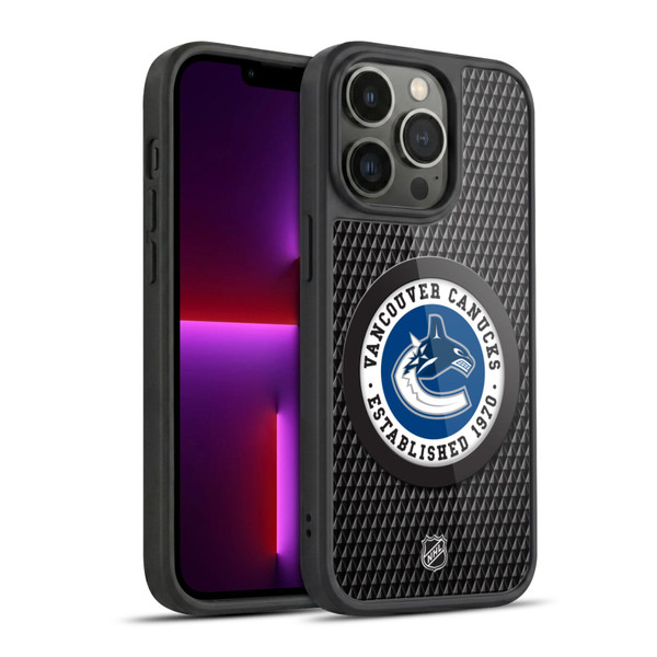 NHL Vancouver Canucks Puck Texture Gel Armour Case For Apple iPhone 13 Pro