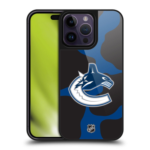 NHL Vancouver Canucks Cow Pattern Gel Armour Case For Apple iPhone 14 Pro Max