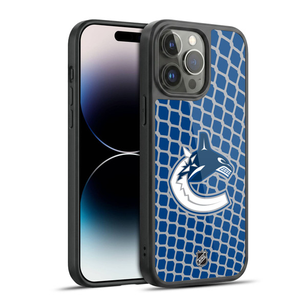 NHL Vancouver Canucks Net Pattern Gel Armour Case For Apple iPhone 14 Pro Max