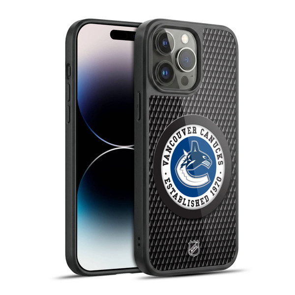 NHL Vancouver Canucks Puck Texture Gel Armour Case For Apple iPhone 14 Pro Max