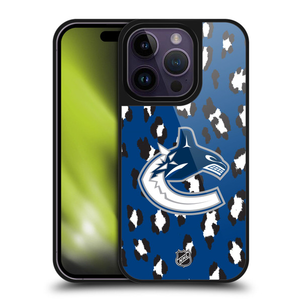 NHL Vancouver Canucks Leopard Pattern Gel Armour Case For Apple iPhone 14 Pro