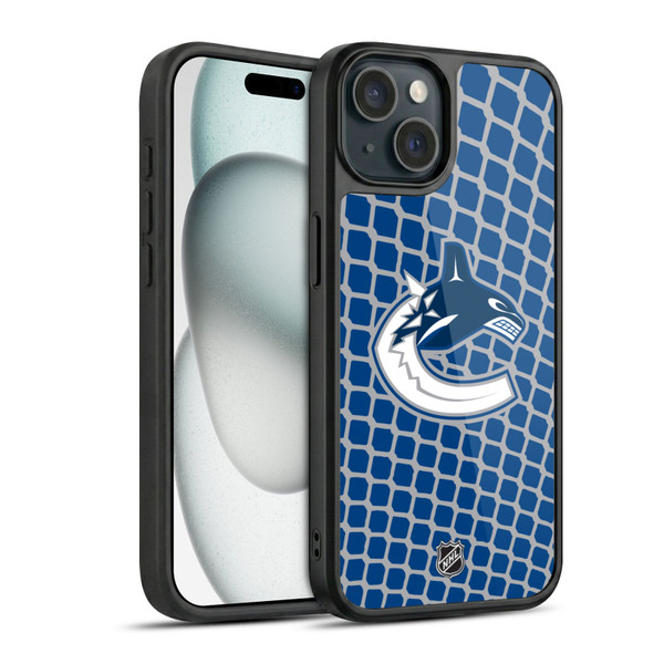 NHL Vancouver Canucks Net Pattern Gel Armour Case For Apple iPhone 15