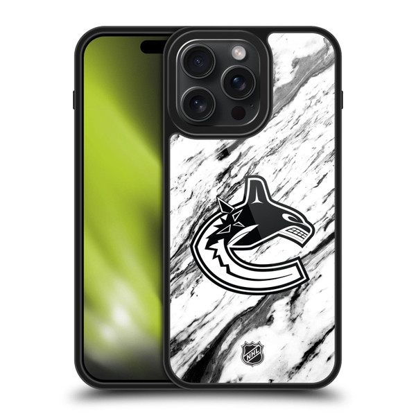 NHL Vancouver Canucks Marble Gel Armour Case For Apple iPhone 15 Pro Max