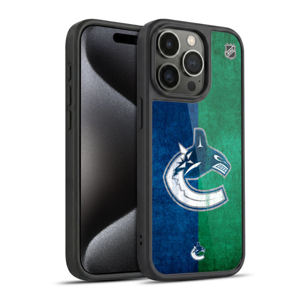 NHL Vancouver Canucks Half Distressed Gel Armour Case For Apple iPhone 15 Pro