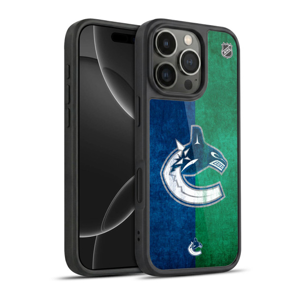 NHL Vancouver Canucks Half Distressed Gel Armour Case For Apple iPhone 16 Pro