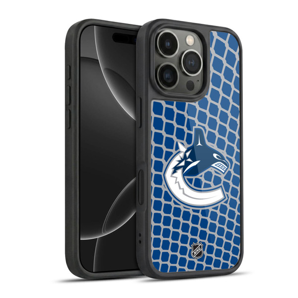 NHL Vancouver Canucks Net Pattern Gel Armour Case For Apple iPhone 16 Pro