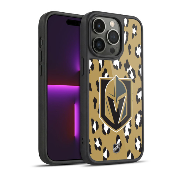 NHL Vegas Golden Knights Leopard Pattern Gel Armour Case For Apple iPhone 14 Pro
