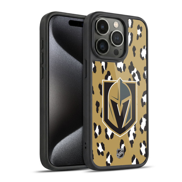 NHL Vegas Golden Knights Leopard Pattern Gel Armour Case For Apple iPhone 15 Pro