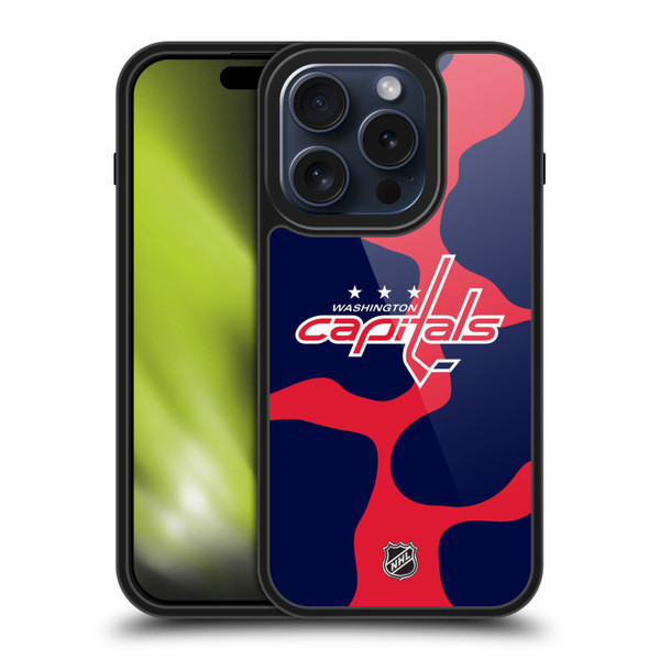 NHL Washington Capitals Cow Pattern Gel Armour Case For Apple iPhone 15 Pro