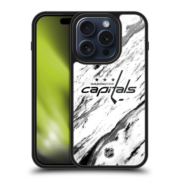 NHL Washington Capitals Marble Gel Armour Case For Apple iPhone 15 Pro