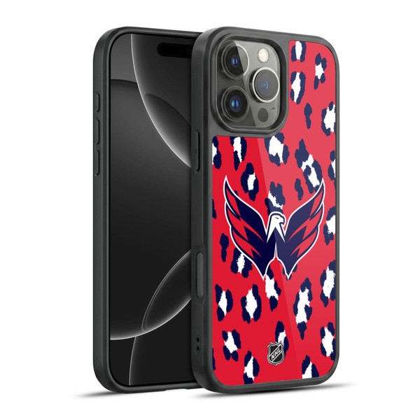 NHL Washington Capitals Leopard Pattern Gel Armour Case For Apple iPhone 16 Pro Max